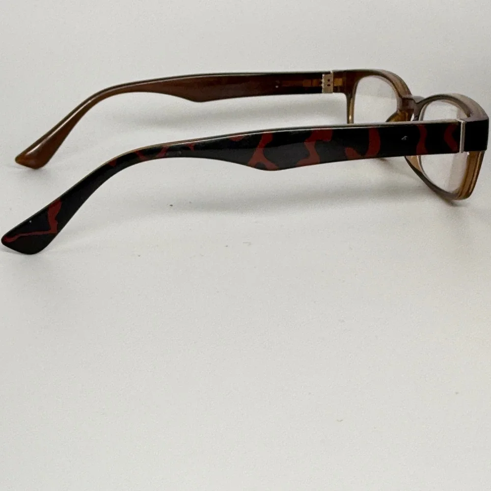Foster Grant‎ Tortoise Shell Rectangle Reading Glasses Brown Red 22009